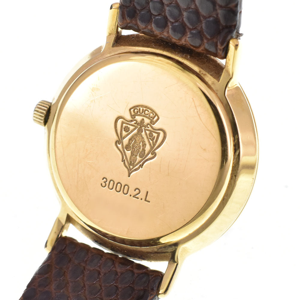 GUCCI 3000.2.L Gold Plated / Leather gold Dial Quartz Ladies
 Watch E#146800