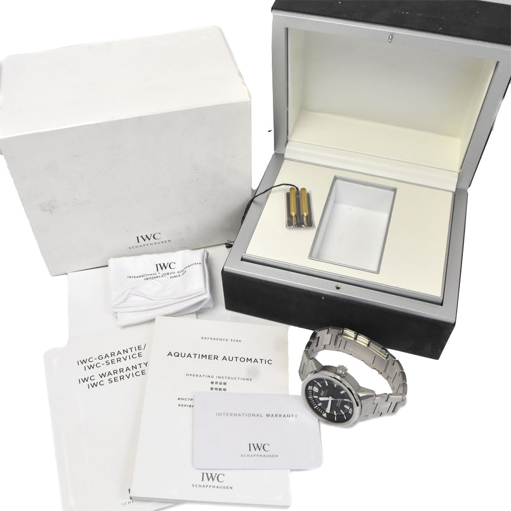 with paper IWC SCHAFFHAUSEN Aqua timer IW329002 black Dial Automatic Men's
 Watch C#146808