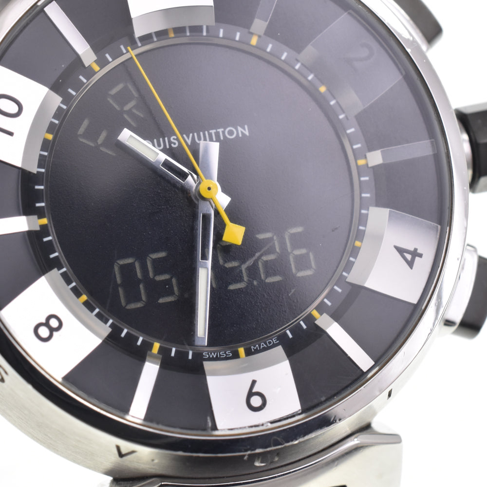 LOUIS VUITTON Tambour in black Q118F Analog&Digital black Dial Quartz Men's
 Watch I#146813