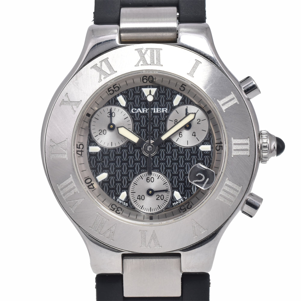 CARTIER CHRONOSCAPH21 W10125U2 Chronograph black Dial Quartz Men's
 Watch N#146833