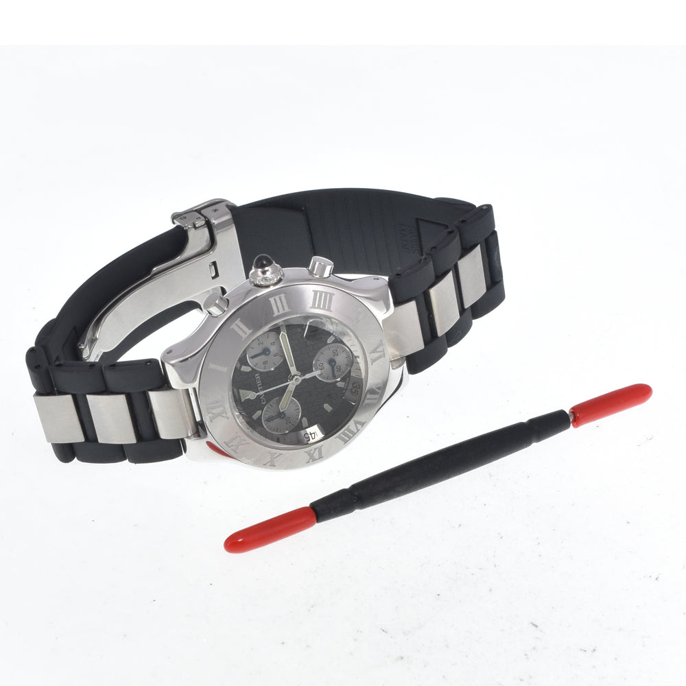 CARTIER CHRONOSCAPH21 W10125U2 Chronograph black Dial Quartz Men's
 Watch N#146833