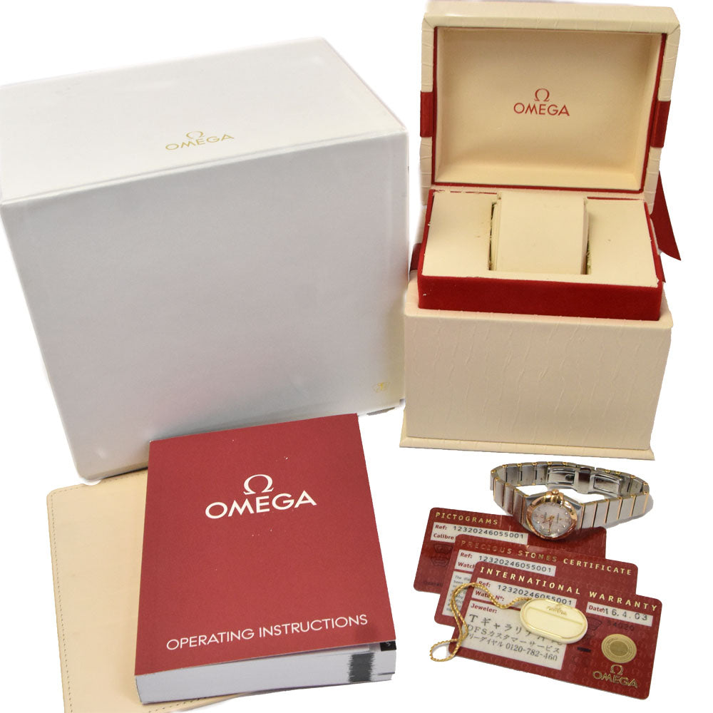 with paper OMEGA Constellation 123.20.24.60.55.001 12P diamond White shell Dial Quartz Ladies
 Watch C#146836