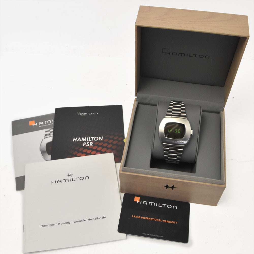 with paper HAMILTON American Classic PSR H52414131(H524140) LCD / black Dial Quartz Men's
 Watch C#146839