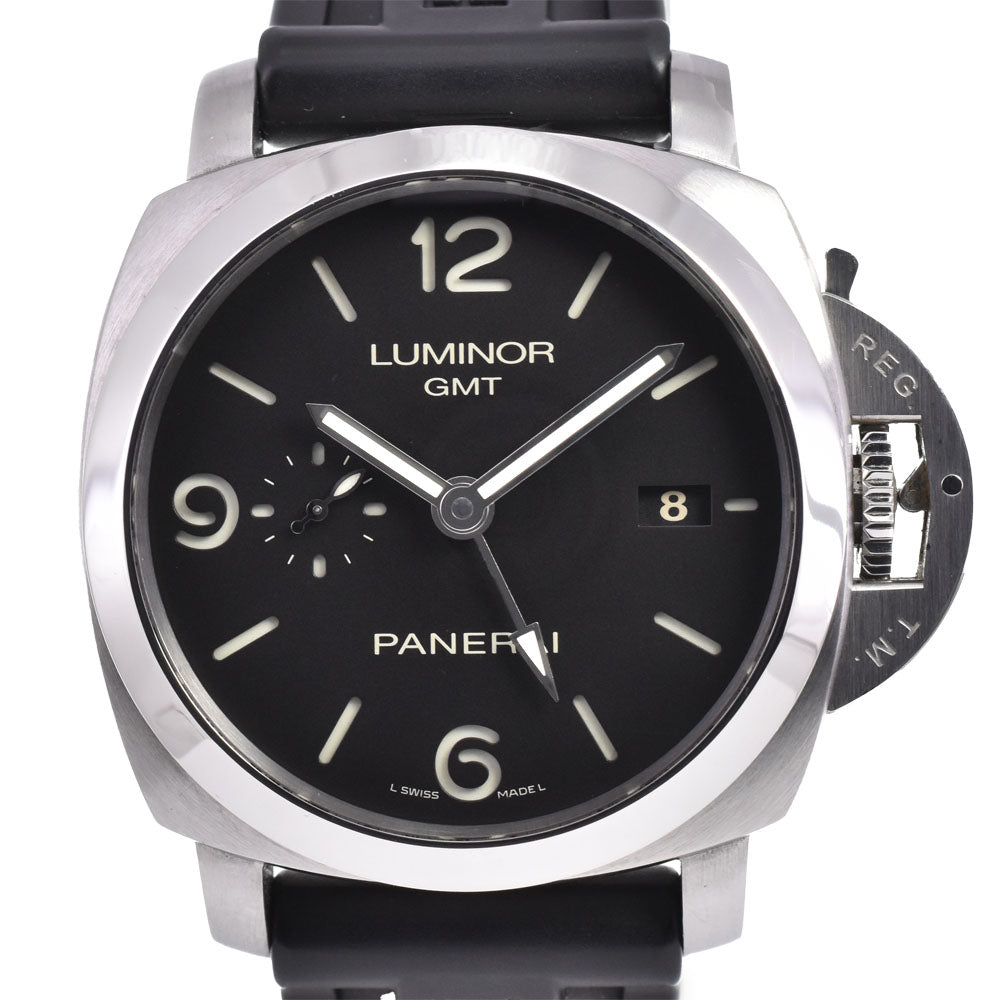 PANERAI Luminor 3 Days GMT PAM00320 see-through back black Dial Automatic Men's
 Watch B#146841