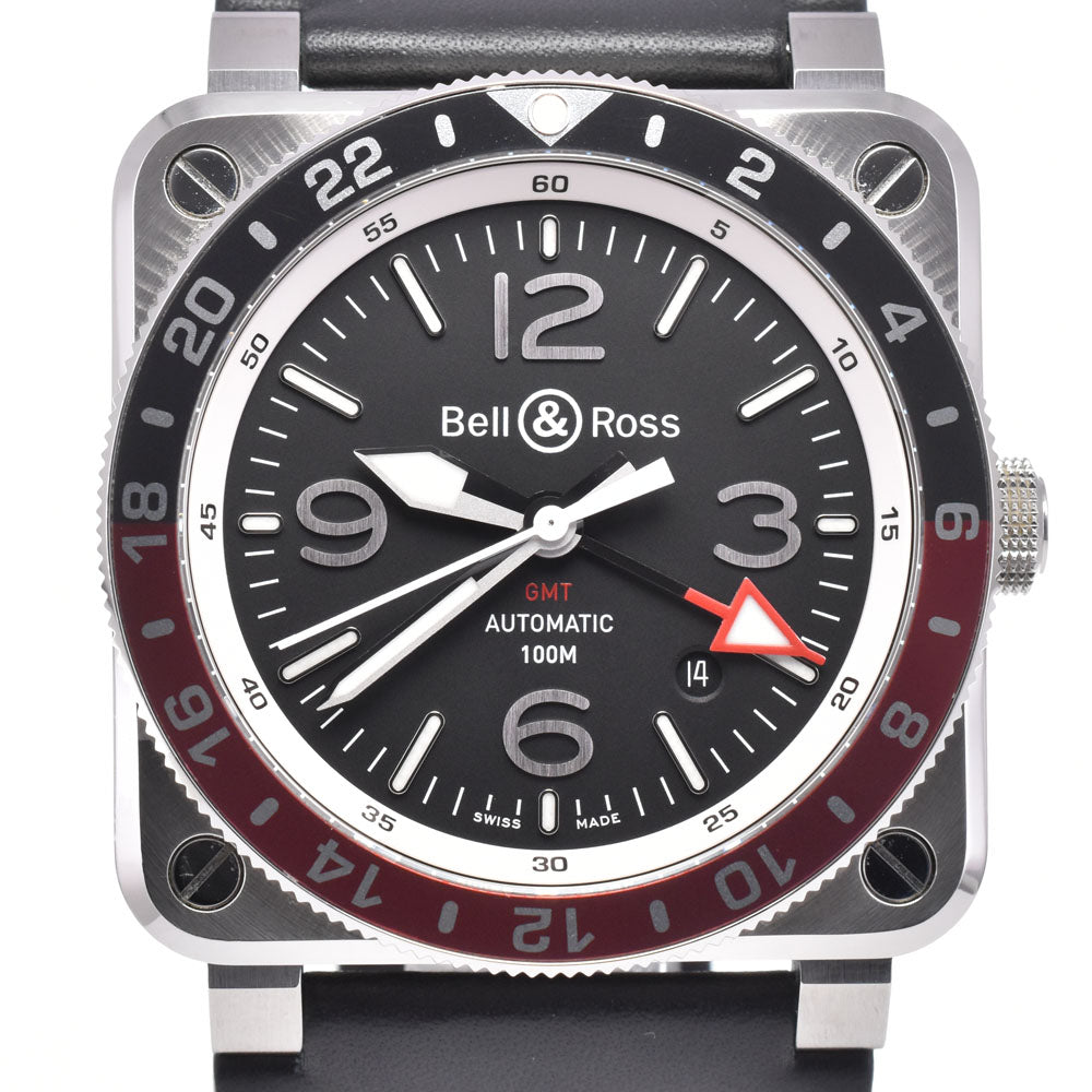 with paper Bell＆Ross BR03 GMT BLACK BR0393-BL-ST/SCA Turnbell black Dial Automatic Men's
 Watch C#146855