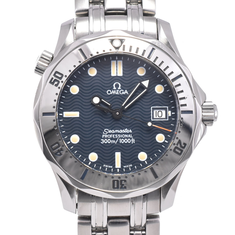 with paper OMEGA Seamaster Professional 300M 2562.80 Date blue Dial Quartz Boy's
 Watch C#146861