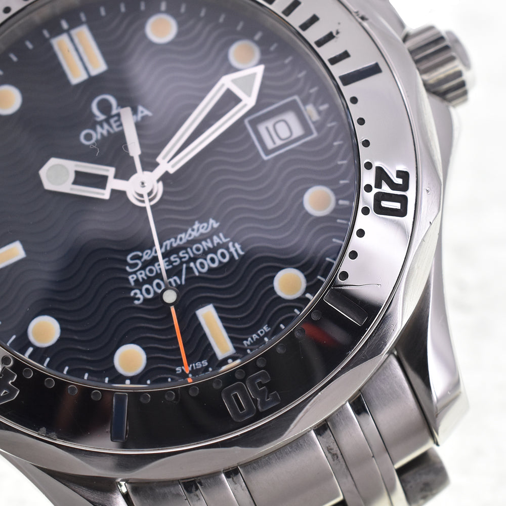 with paper OMEGA Seamaster Professional 300M 2562.80 Date blue Dial Quartz Boy's
 Watch C#146861