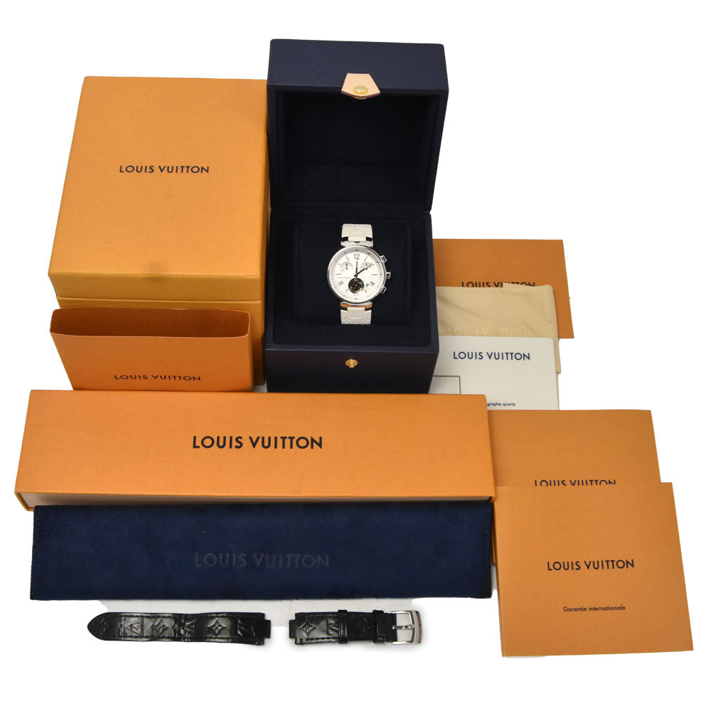 with paper LOUIS VUITTON Tambour Moon Star Q8G00 Silver Dial Quartz Unisex
 Watch B#146873