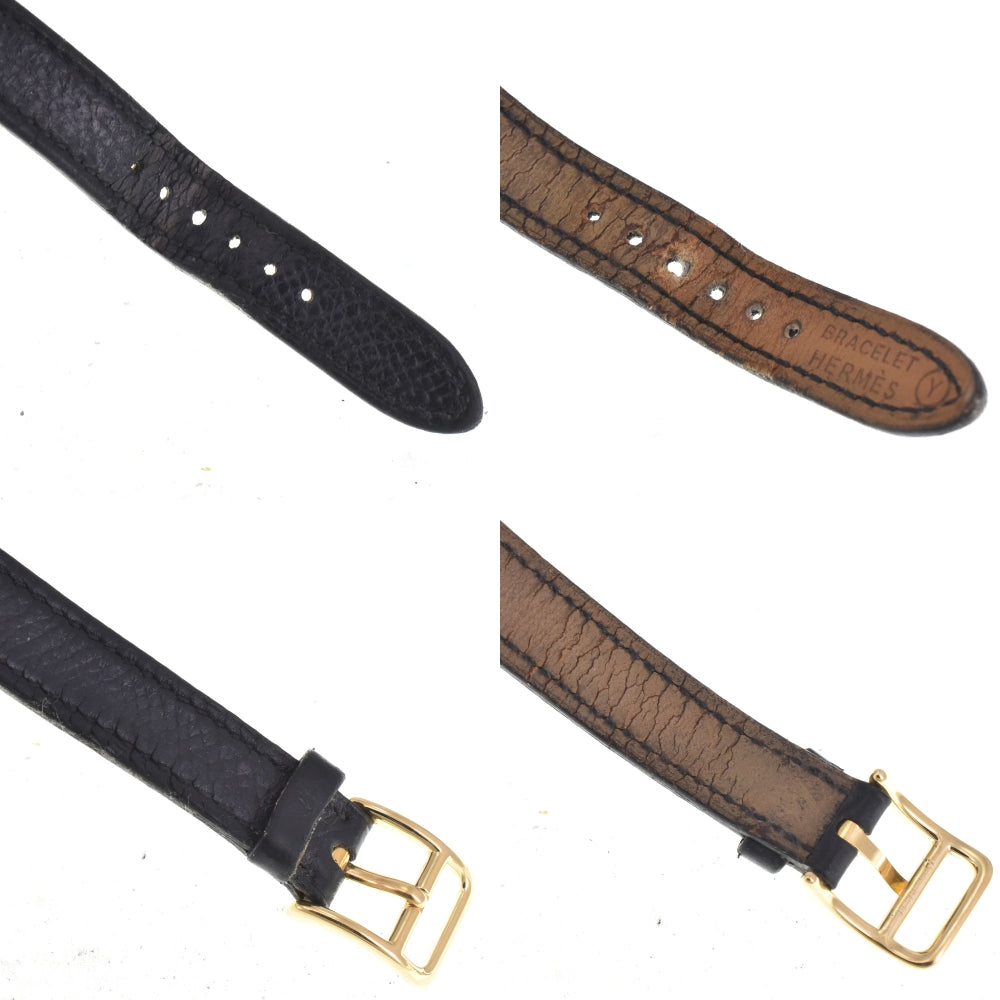 HERMES Kelly watch Gold Plated / Leather black Dial Quartz Ladies
 Watch G#146874