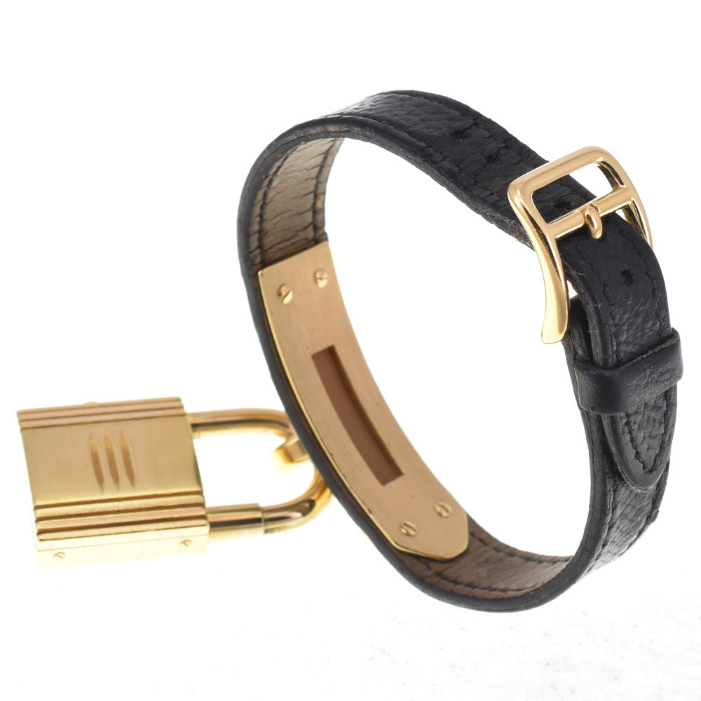 HERMES Kelly watch Gold Plated / Leather black Dial Quartz Ladies
 Watch G#146874