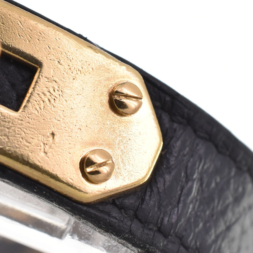 HERMES Kelly watch Gold Plated / Leather black Dial Quartz Ladies
 Watch G#146874