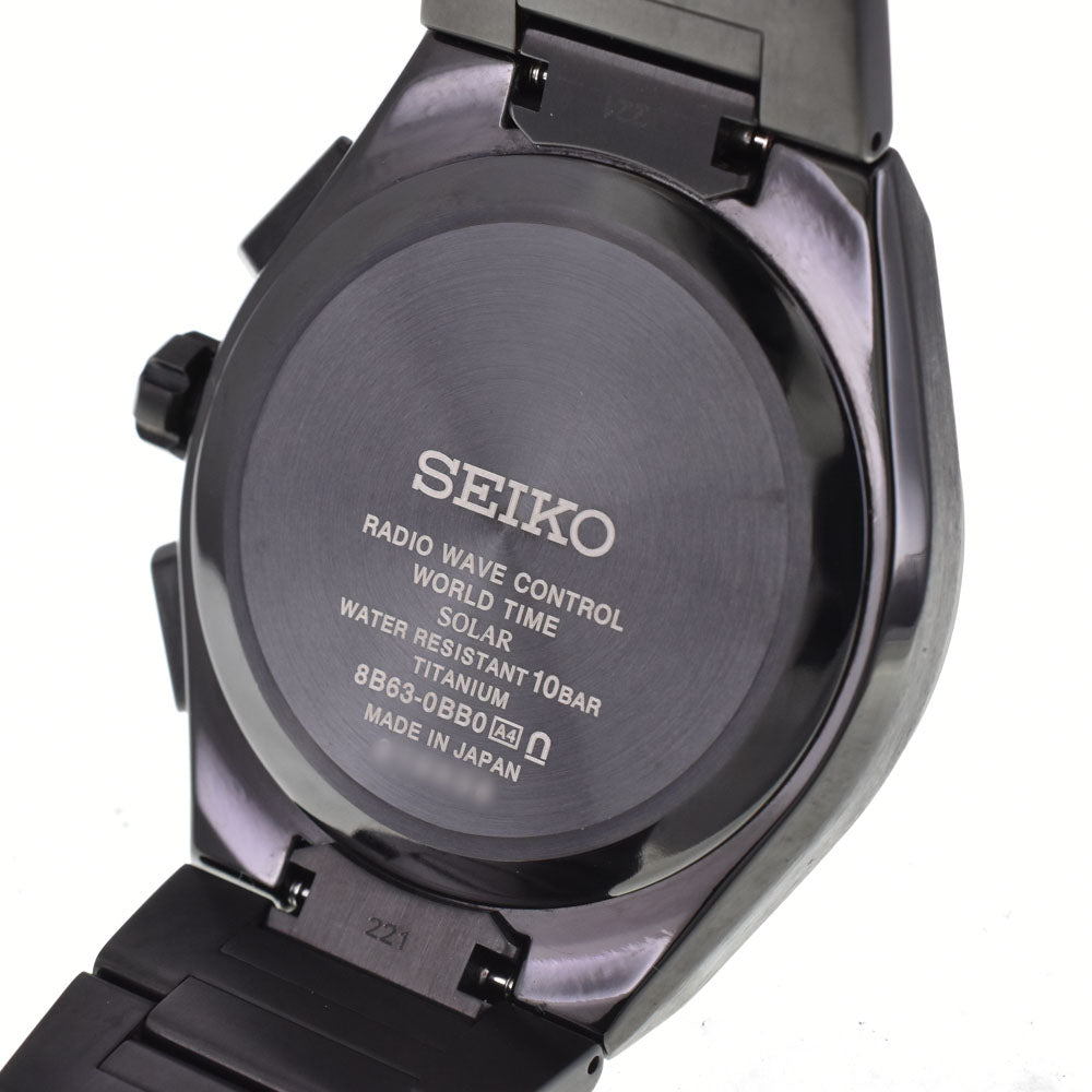 with paper SEIKO Astron Nexter 8B63-0BB0/SBXY041 black Dial Radio Sync Solar Men's
 Watch C#146906