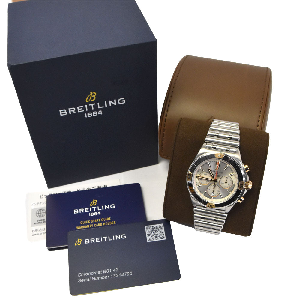 with paper BREITLING Chronomat B01 42 IB0134 Date Silver Dial Automatic Men's
 Watch C#146909