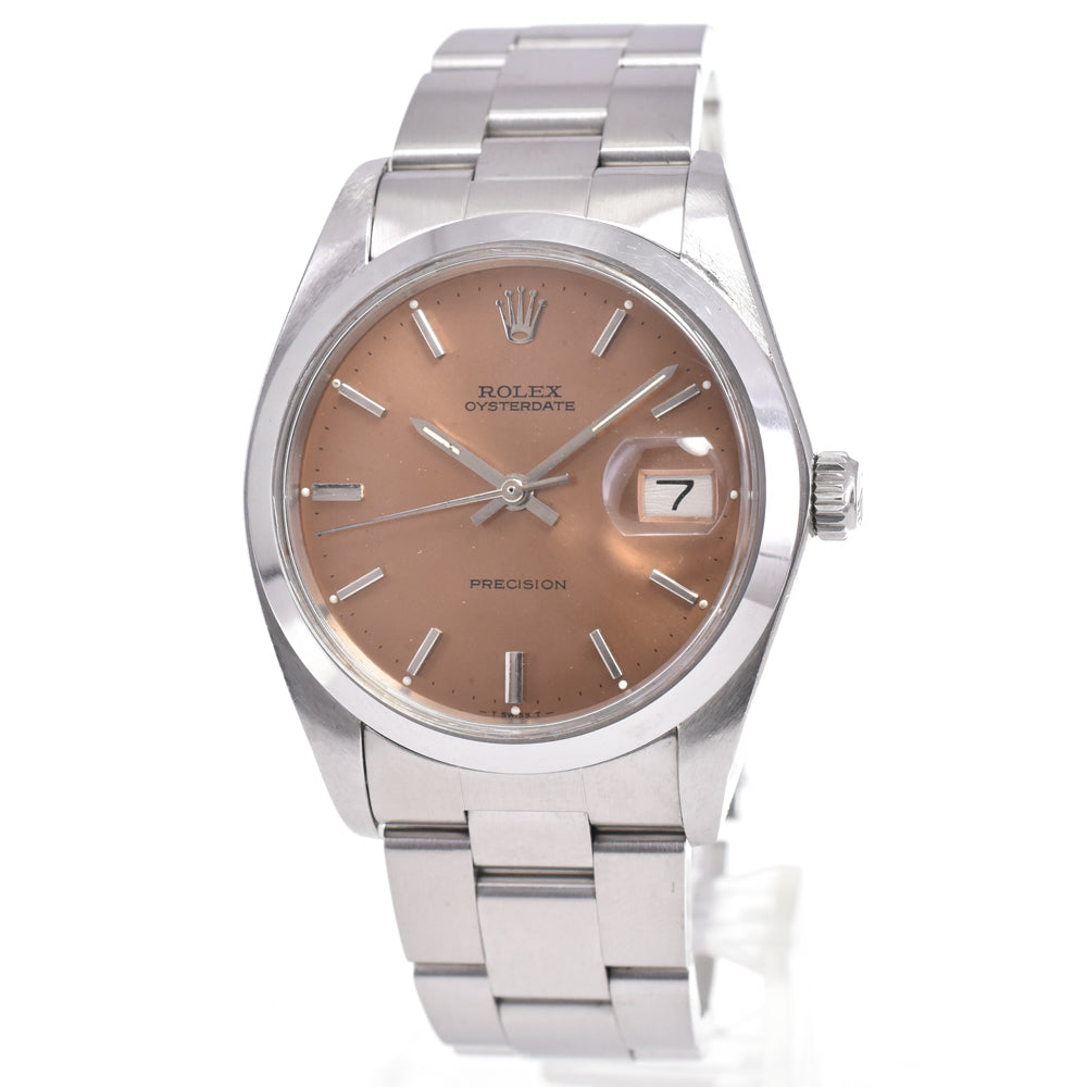 ROLEX Oyster Date Precision 6694 vintage Cal.1225 salmon pink Dial Hand Winding Men's
 Watch E#146930