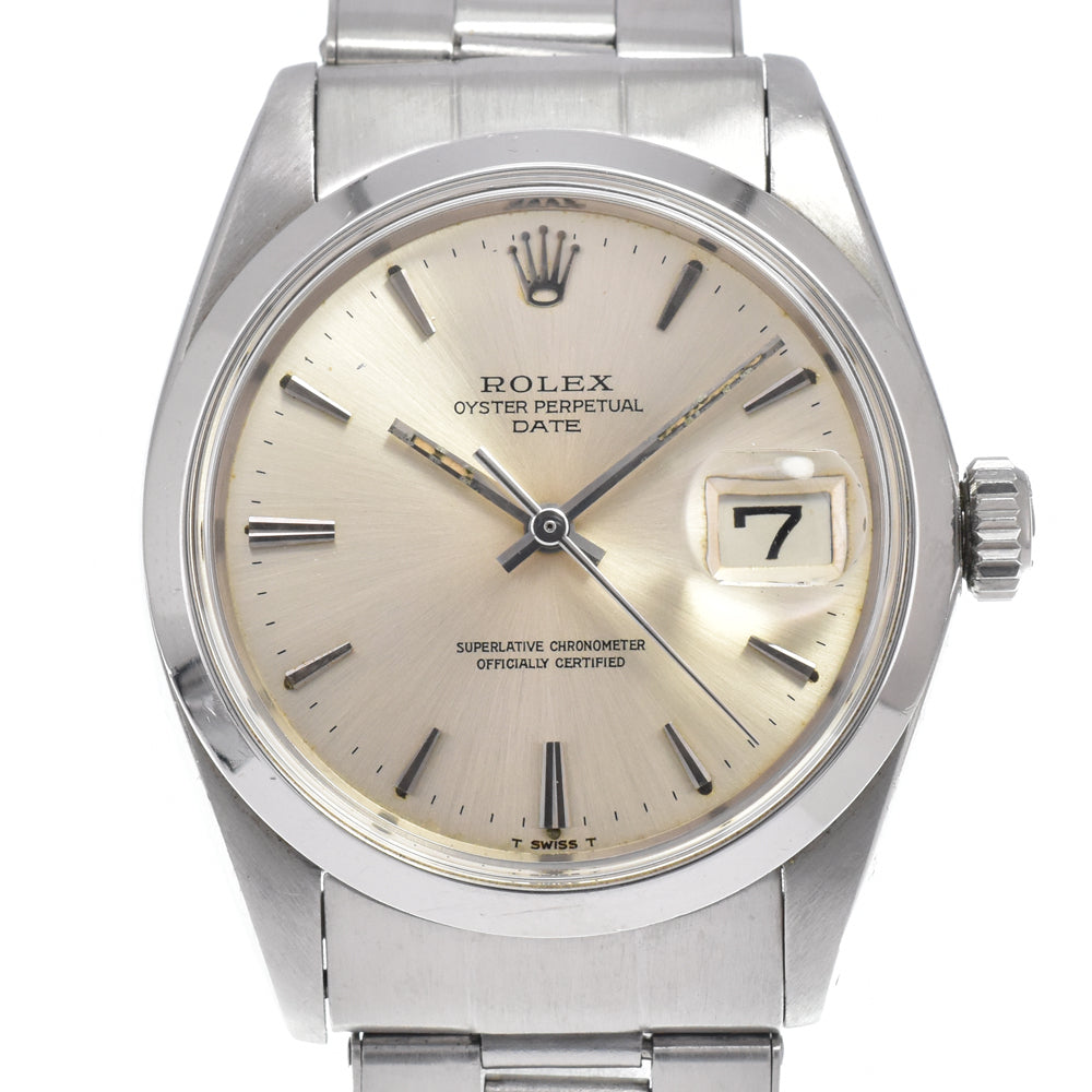 with paper ROLEX Oyster perpetual date 1500 vintage Cal.1560 Silver Dial Automatic Men's
 Watch D#146931