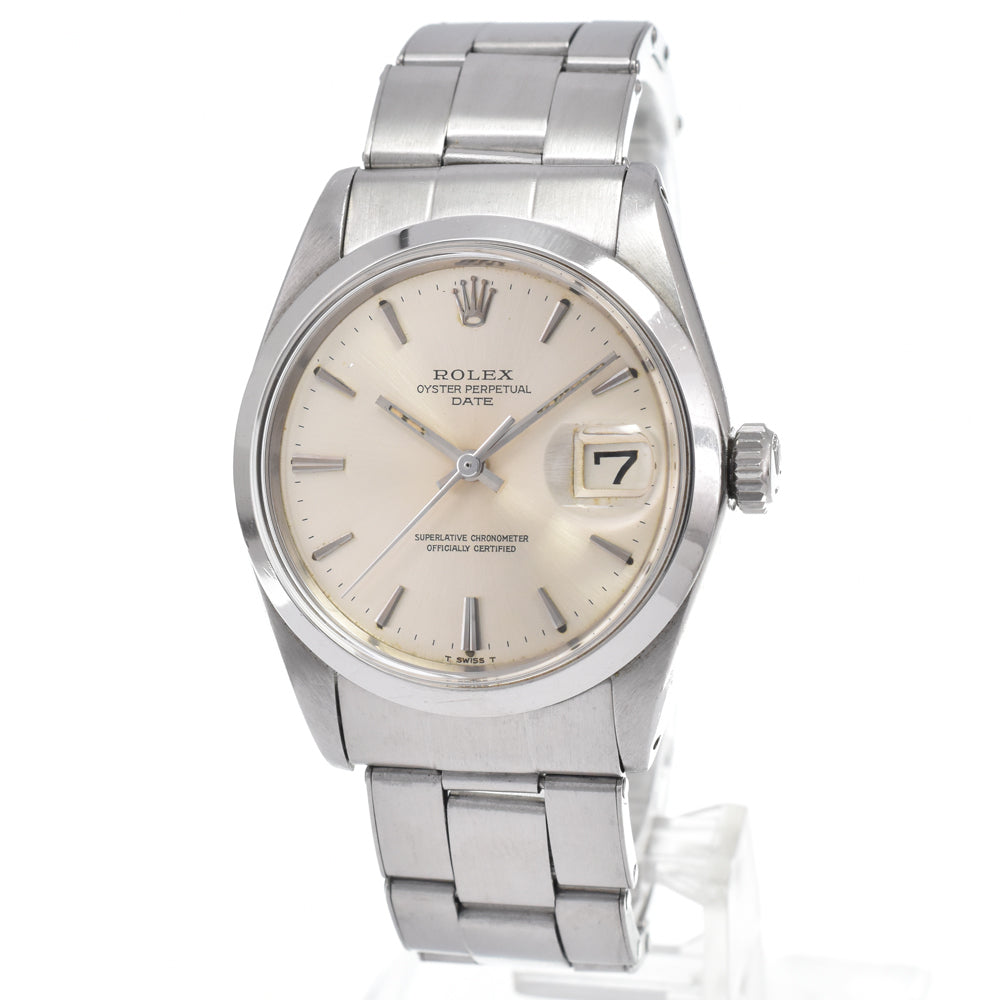 with paper ROLEX Oyster perpetual date 1500 vintage Cal.1560 Silver Dial Automatic Men's
 Watch D#146931