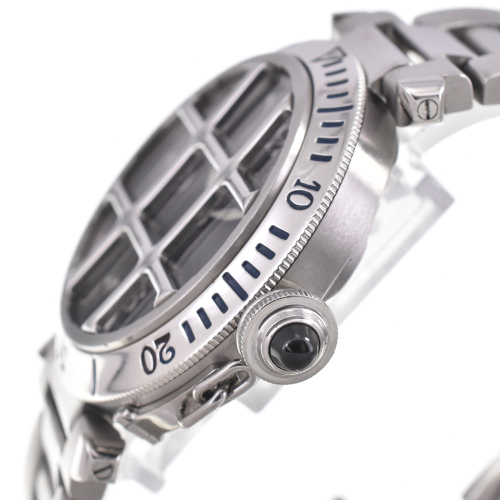 CARTIER Pasha Grid 950 Platinum Bezel W3105255/2379 Date black Dial Automatic Men's
 Watch I#146952
