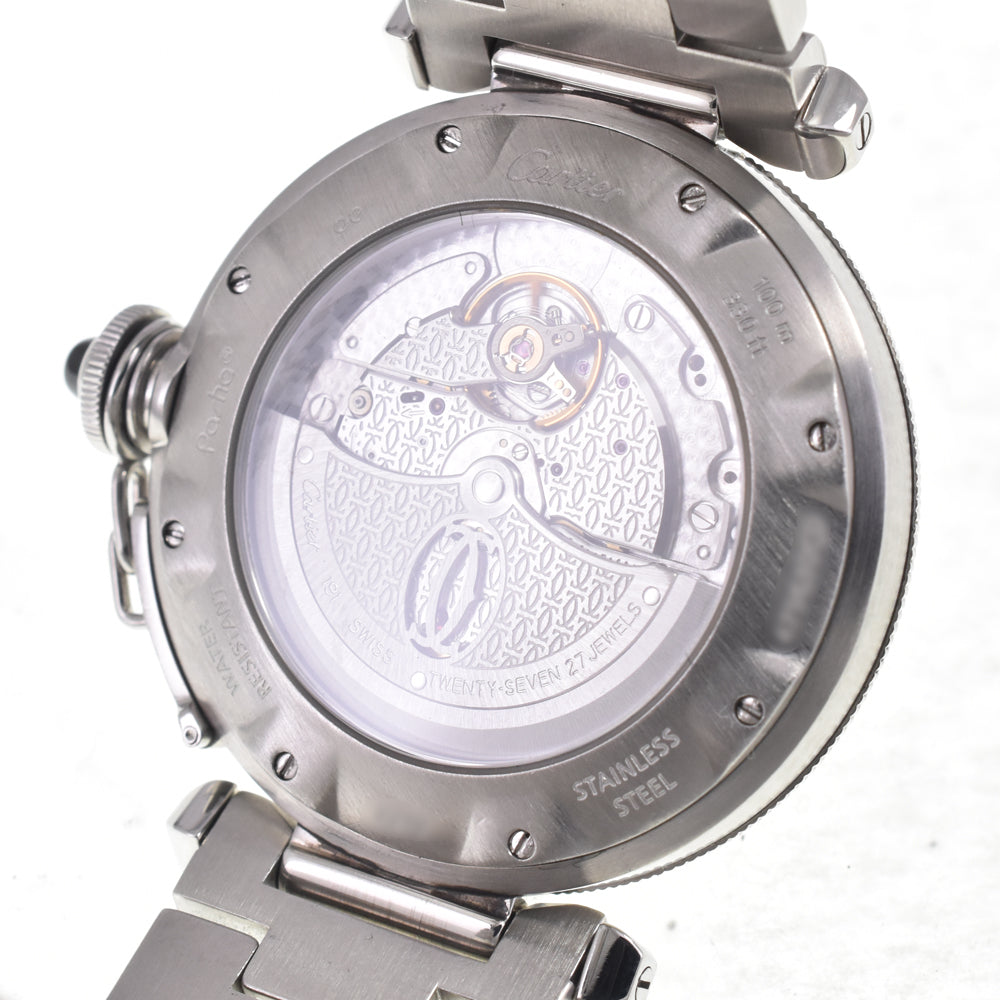CARTIER Pasha Grid 950 Platinum Bezel W3105255/2379 Date black Dial Automatic Men's
 Watch I#146952
