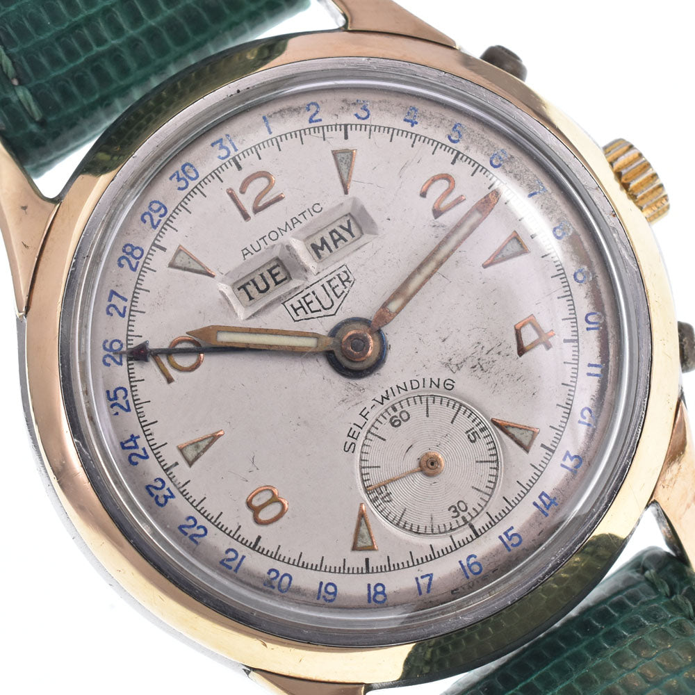 TAG HEUER W088148 vintage Bumper-type half-rotor Triple calendar Ivory Dial Automatic Men's
 Watch O#146963