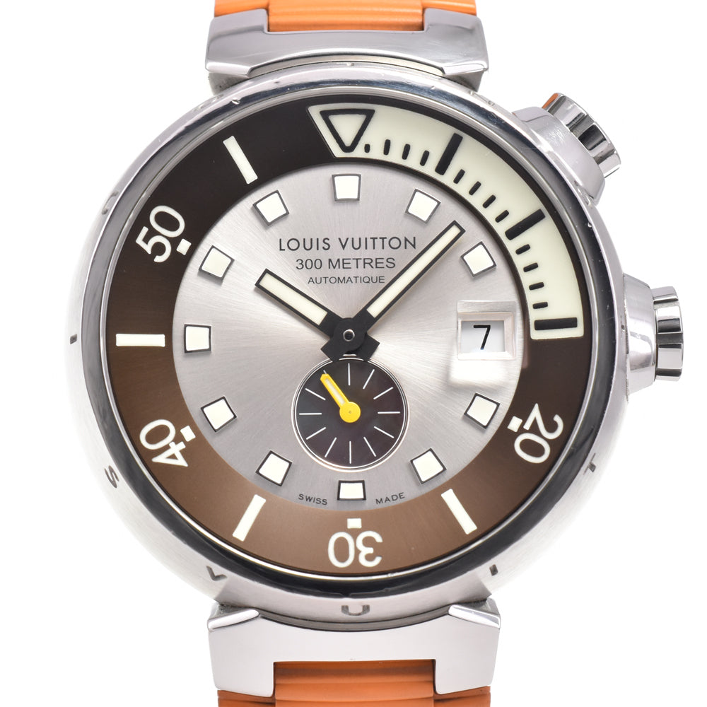 with paper LOUIS VUITTON Tambour Diving Q103M Silver Dial Automatic Men's
 Watch E#146977