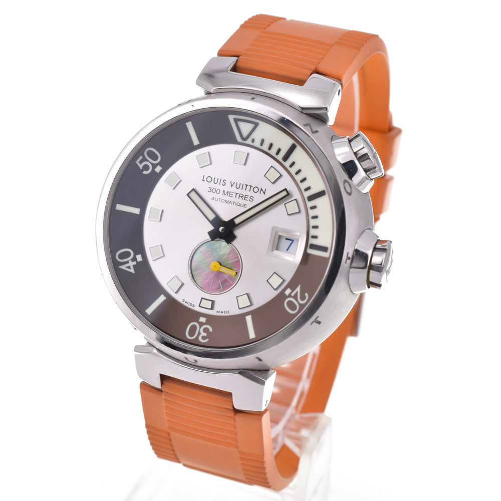 with paper LOUIS VUITTON Tambour Diving Q103M Silver Dial Automatic Men's
 Watch E#146977