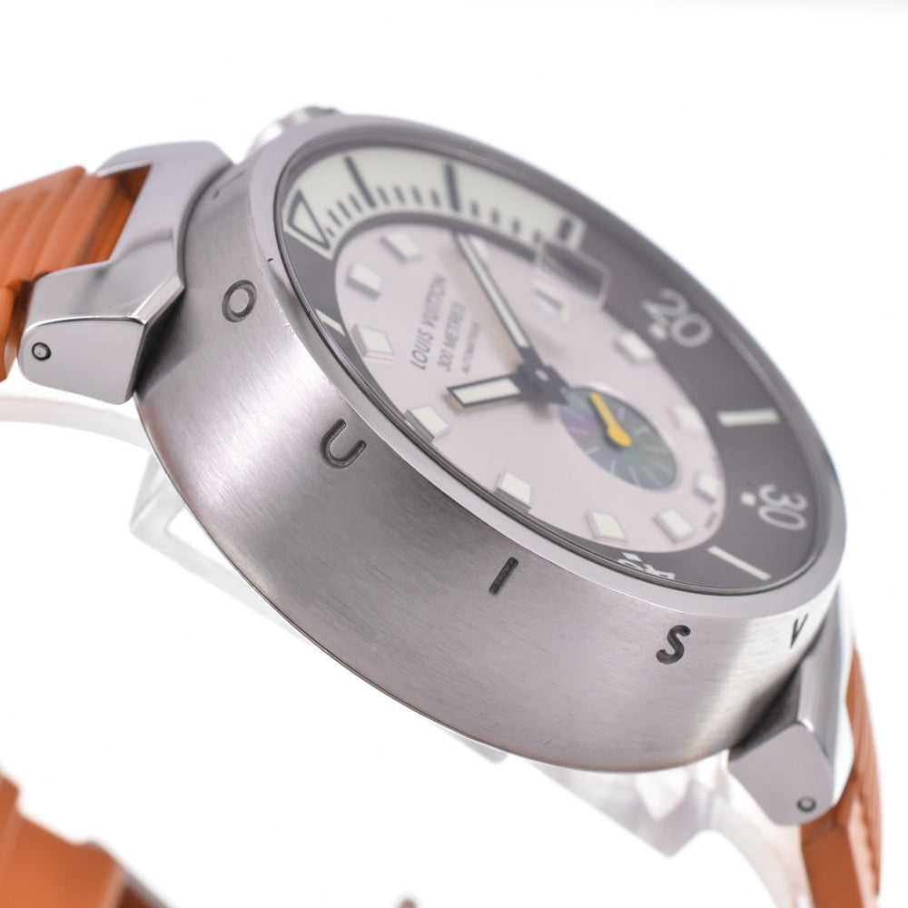 with paper LOUIS VUITTON Tambour Diving Q103M Silver Dial Automatic Men's
 Watch E#146977