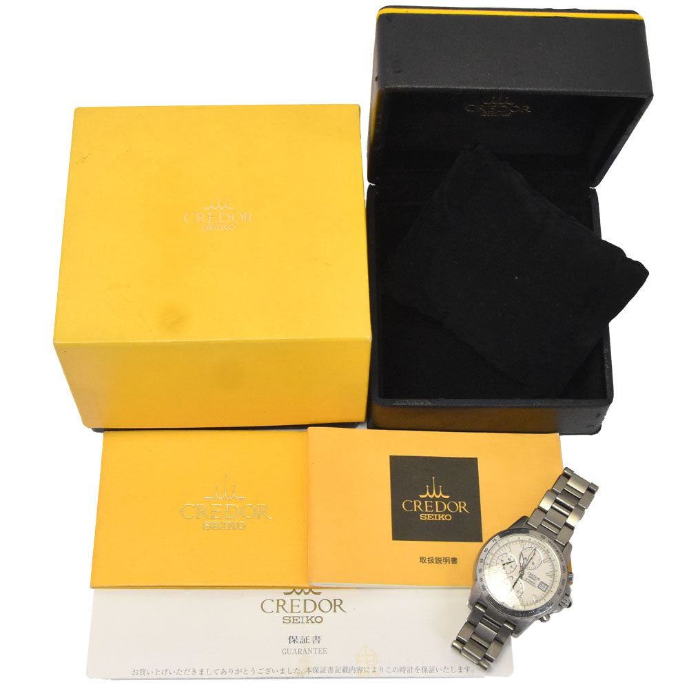 with paper SEIKO CREDOR Phoenix 6S78-0A20 Chronograph Date white Dial Automatic Men's
 Watch L#146982