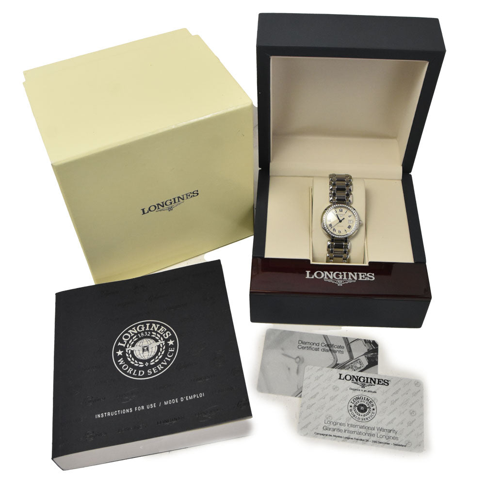 with paper LONGINES Primalna L8.113.0.71.6 Bezel Diamond white Dial Automatic Ladies
 Watch B#146995