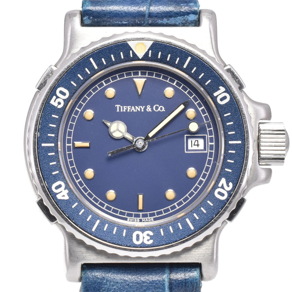 with paper TIFFANY&Co. Diver watch L0710 Navy Dial Quartz Ladies
 Watch C#147001