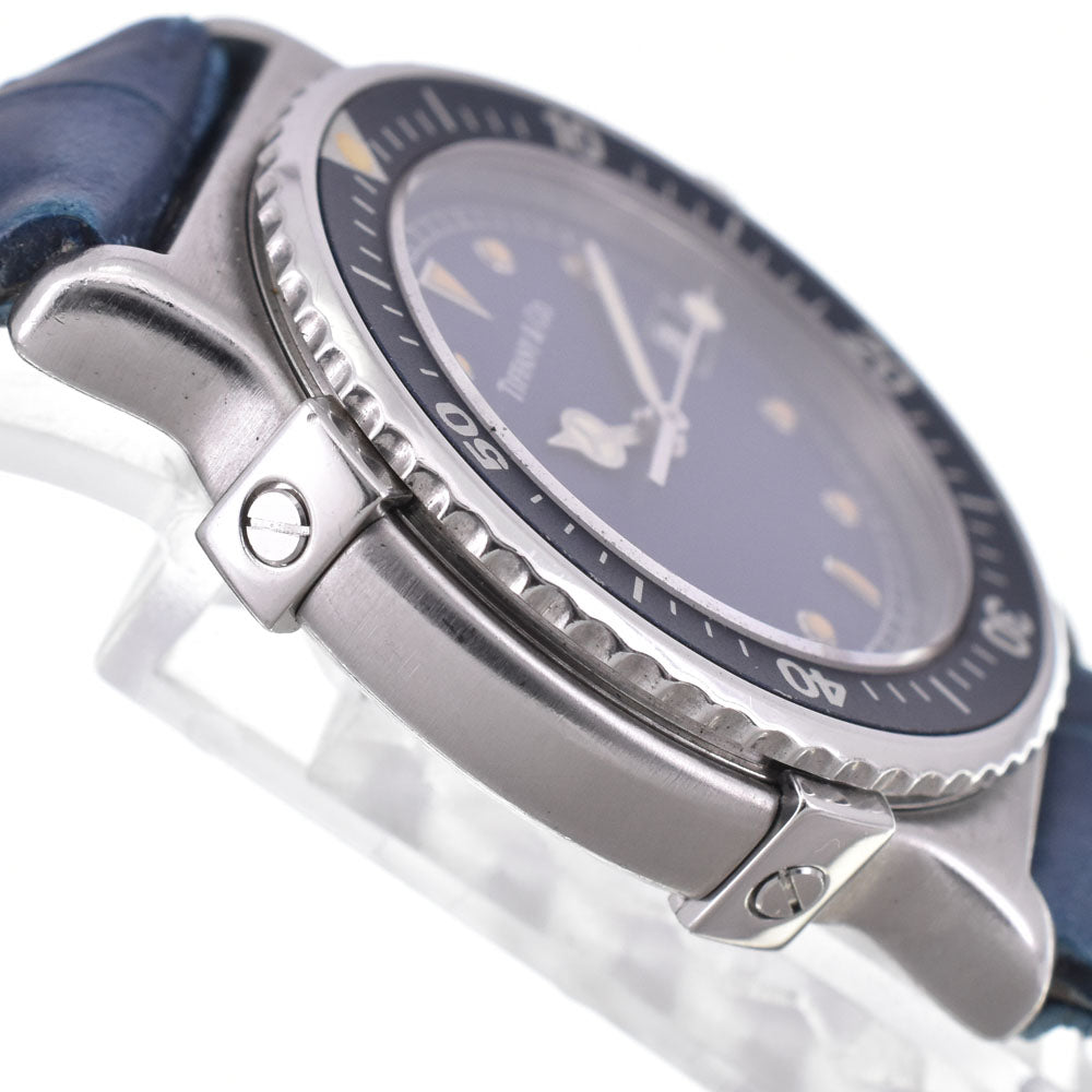 with paper TIFFANY&Co. Diver watch L0710 Navy Dial Quartz Ladies
 Watch C#147001