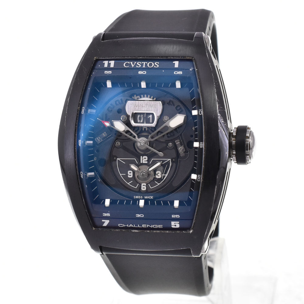 CVSTOS Challenge twin time CVT-TW-T2 BST Date black Dial Automatic Men's
 Watch B#147014