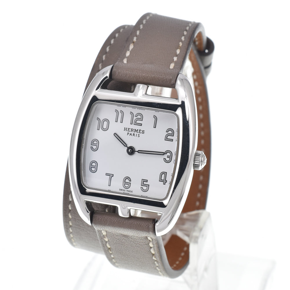 HERMES Cape Cod Tonneau CT1.210 Dubrutur white Dial Quartz Ladies
 Watch E#147027
