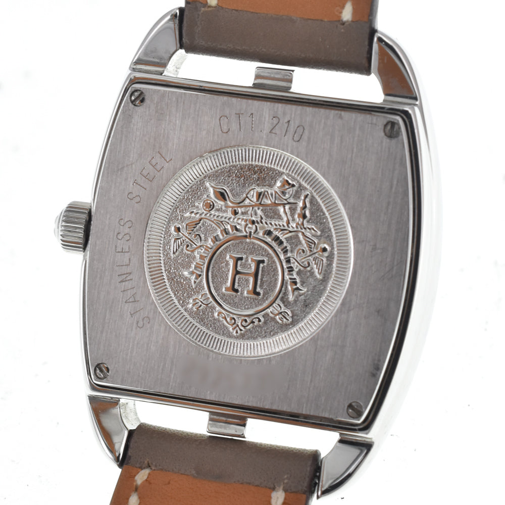HERMES Cape Cod Tonneau CT1.210 Dubrutur white Dial Quartz Ladies
 Watch E#147027