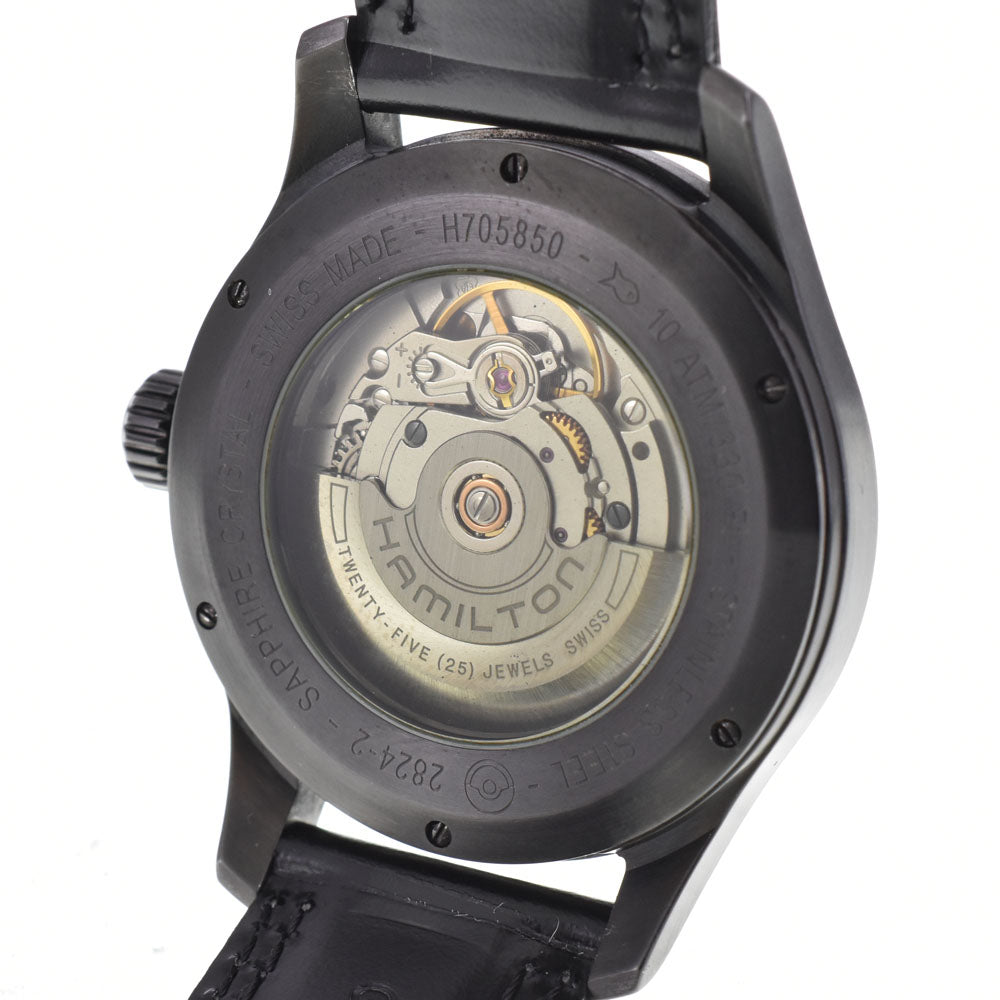 HAMILTON Khaki field H705850 see-through back black Dial Automatic Men's
 Watch E#147030