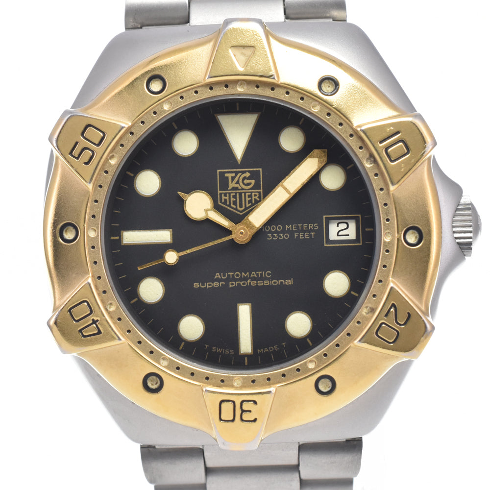 TAG HEUER Super professional 844.006 vintage black Dial Automatic Men's
 Watch I#147036