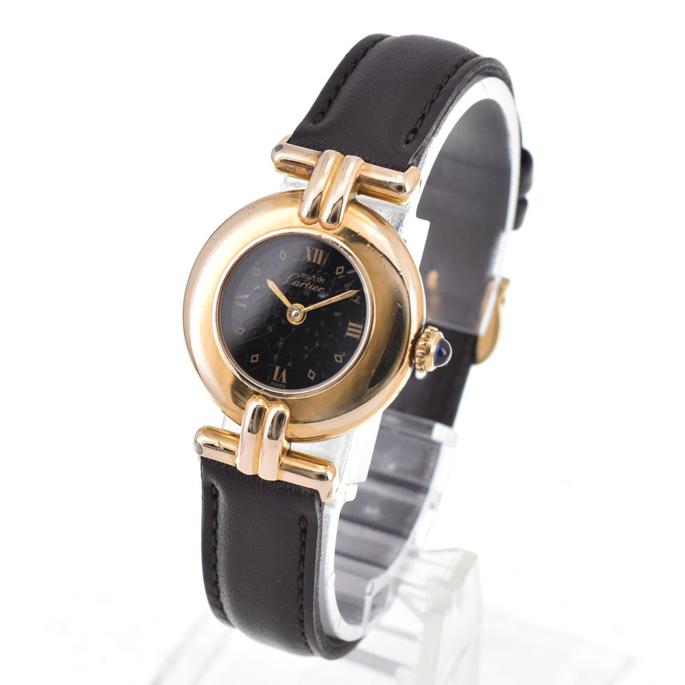 CARTIER Mastocolize SM 590002 SV925 (Gold Plated) / Leather gold Dial Quartz Ladies
 Watch E#147042