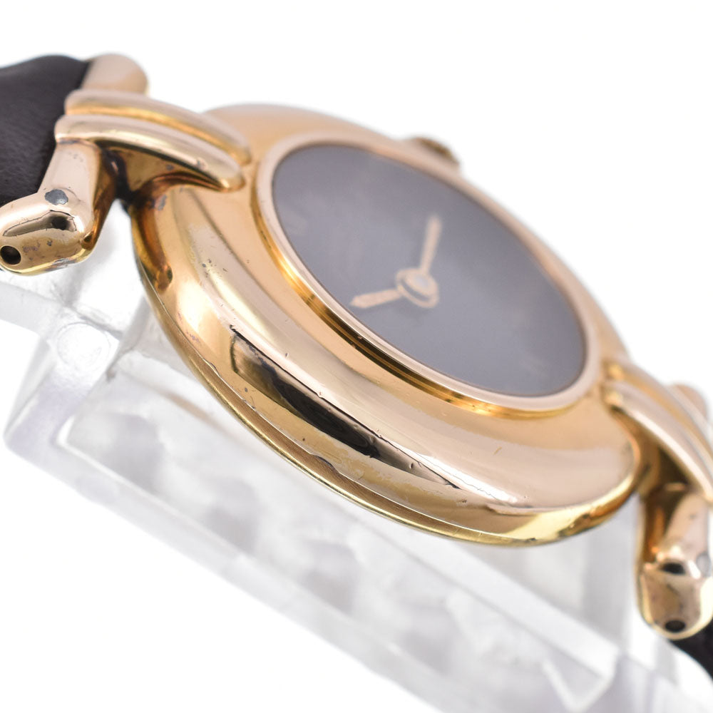 CARTIER Mastocolize SM 590002 SV925 (Gold Plated) / Leather gold Dial Quartz Ladies
 Watch E#147042