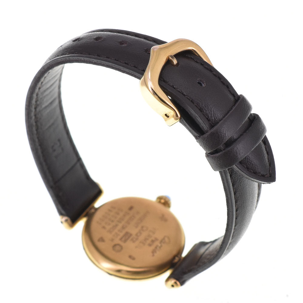 CARTIER Mastocolize SM 590002 SV925 (Gold Plated) / Leather gold Dial Quartz Ladies
 Watch E#147042
