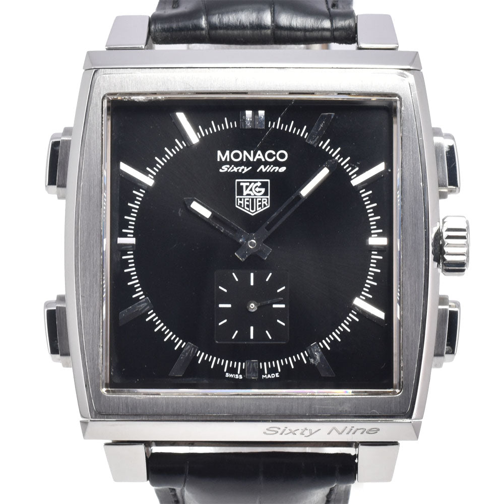 TAG HEUER Monaco 69 CW9110-0 Reversible Digital-Analog Hand Winding & Quartz black Dial Hand Winding Men's
 Watch J#147048