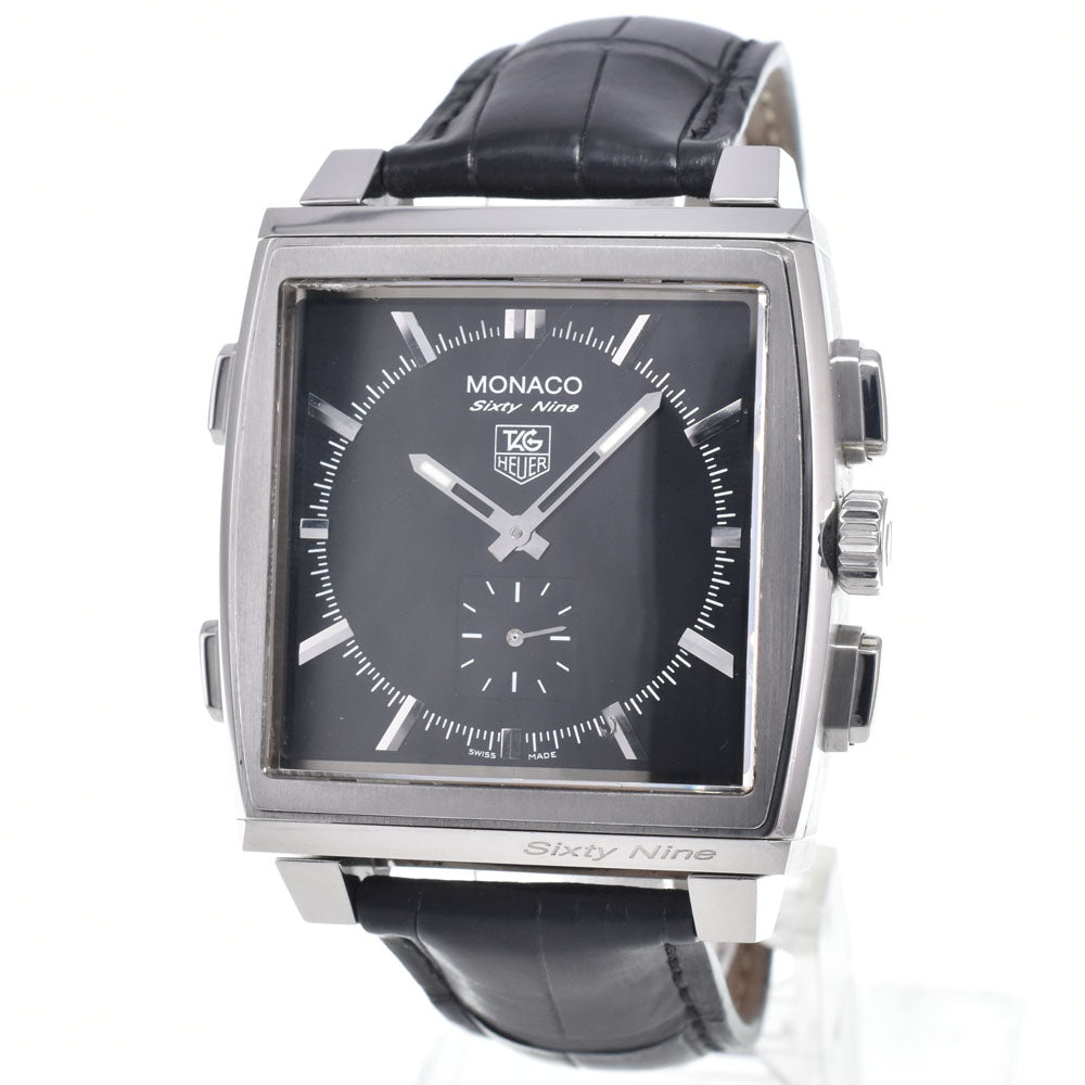 TAG HEUER Monaco 69 CW9110-0 Reversible Digital-Analog Hand Winding & Quartz black Dial Hand Winding Men's
 Watch J#147048