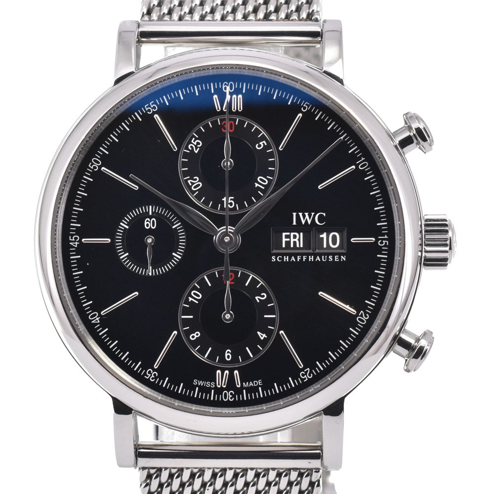 IWC SCHAFFHAUSEN Portofino IW391006 Chronograph day date black Dial Automatic Men's
 Watch D#147052