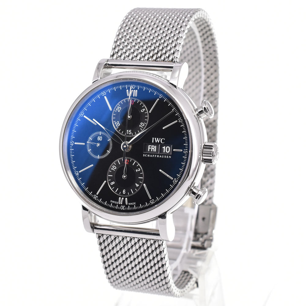 IWC SCHAFFHAUSEN Portofino IW391006 Chronograph day date black Dial Automatic Men's
 Watch D#147052