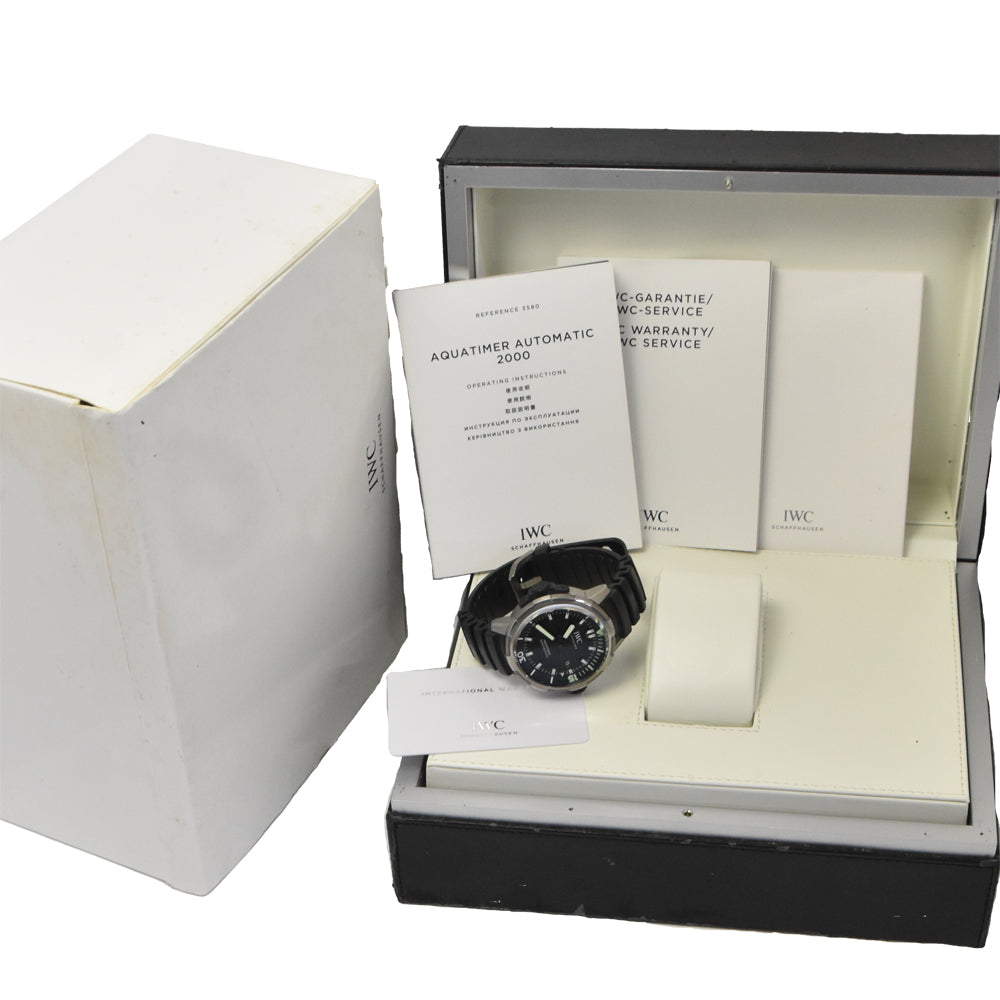 with paper IWC SCHAFFHAUSEN Aqua timer 2000 IW358002 black Dial Automatic Men's
 Watch D#147053