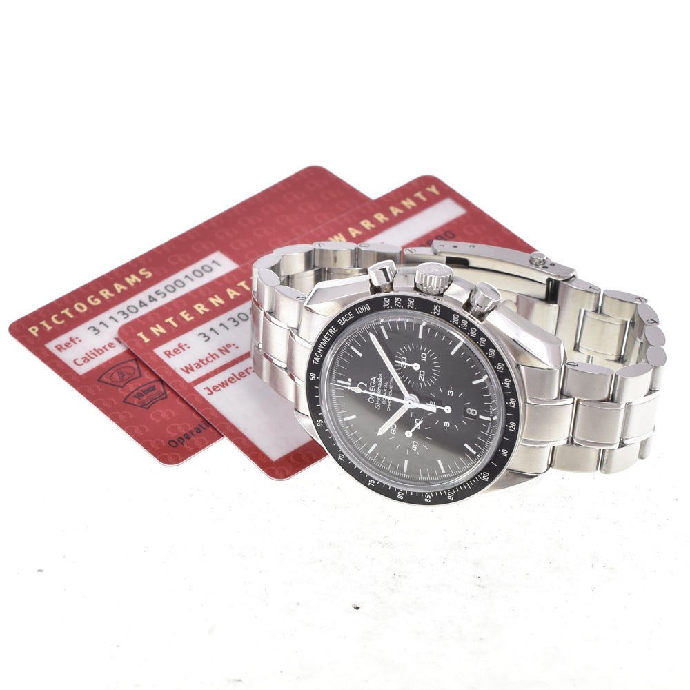 with paper OMEGA Speedmaster Moonwatch 311.30.44.50.01.001 Chronograph black Dial Automatic Men's
 Watch D#147054