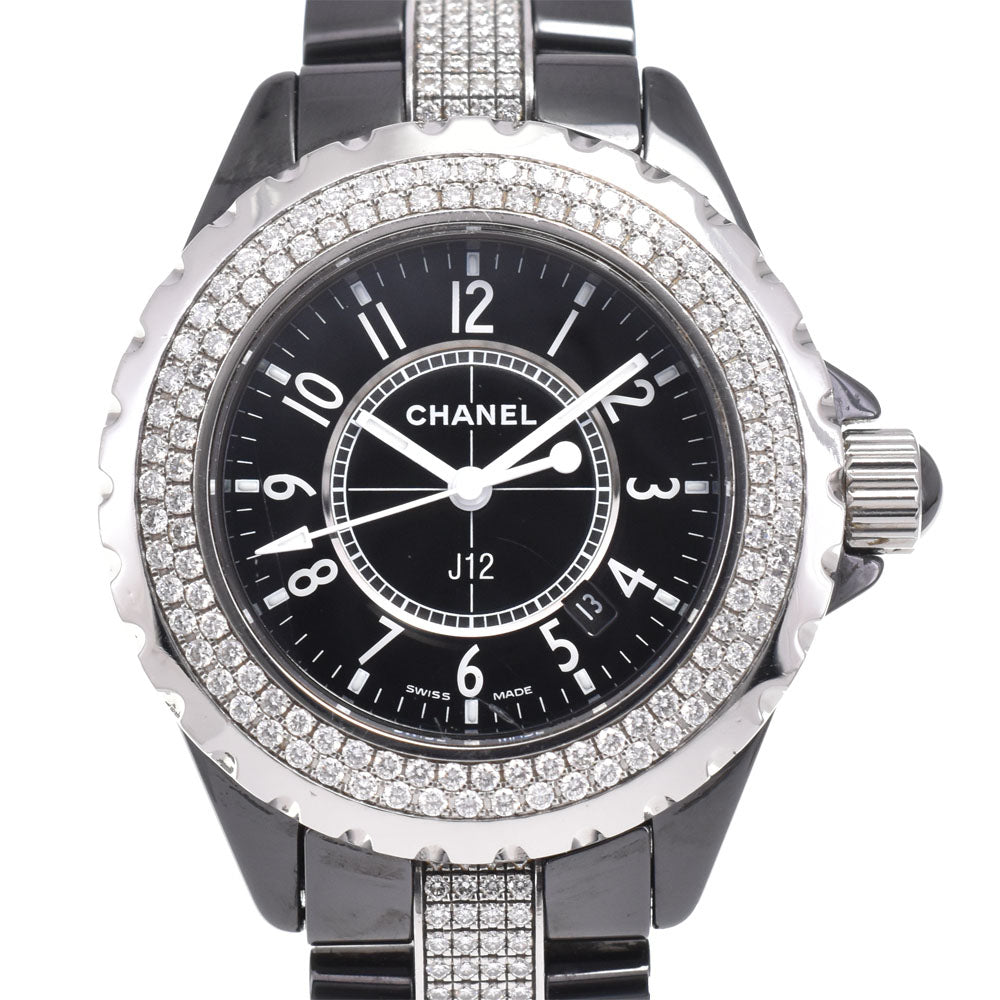 CHANEL J12 H1338 diamond black Dial Quartz Ladies
 Watch G#147077