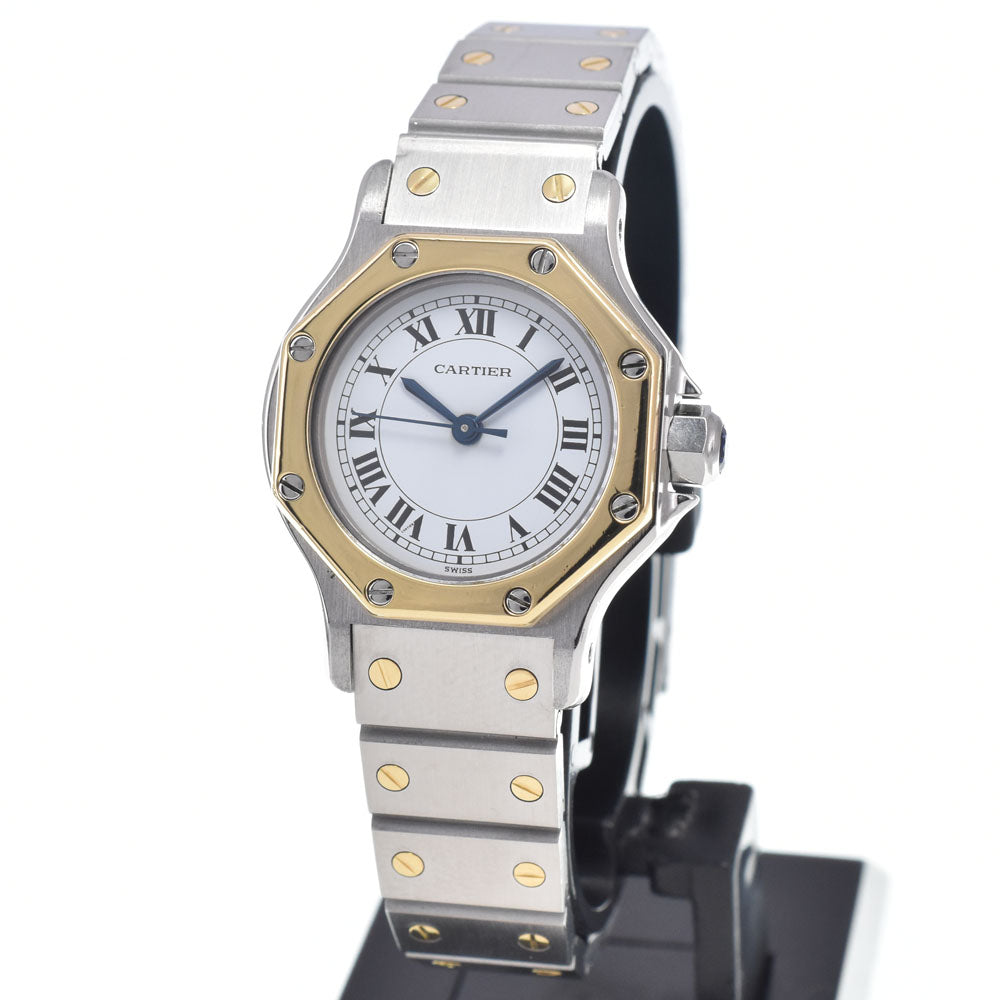 CARTIER Santos Octagon SM Stainless Steel/YG white Dial Automatic Ladies
 Watch R#147078