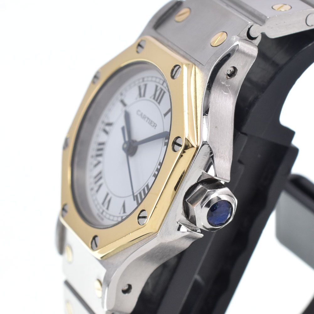 CARTIER Santos Octagon SM Stainless Steel/YG white Dial Automatic Ladies
 Watch R#147078