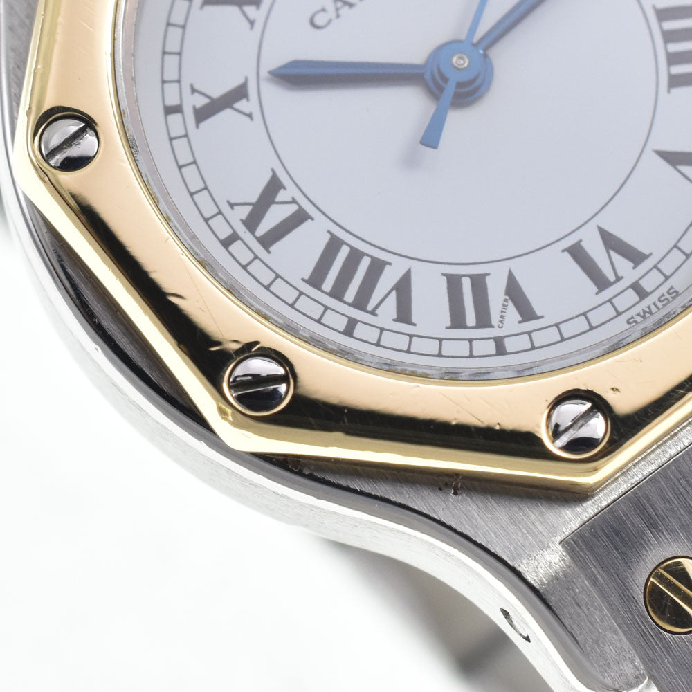 CARTIER Santos Octagon SM Stainless Steel/YG white Dial Automatic Ladies
 Watch R#147078