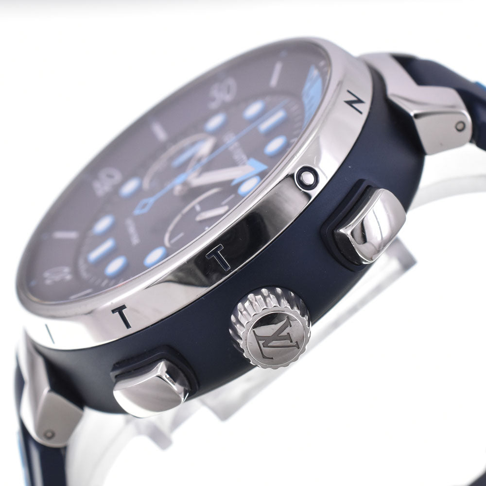 LOUIS VUITTON Tambour QA168 Street Diver Chronograph blue Dial Automatic Men's
 Watch E#147080