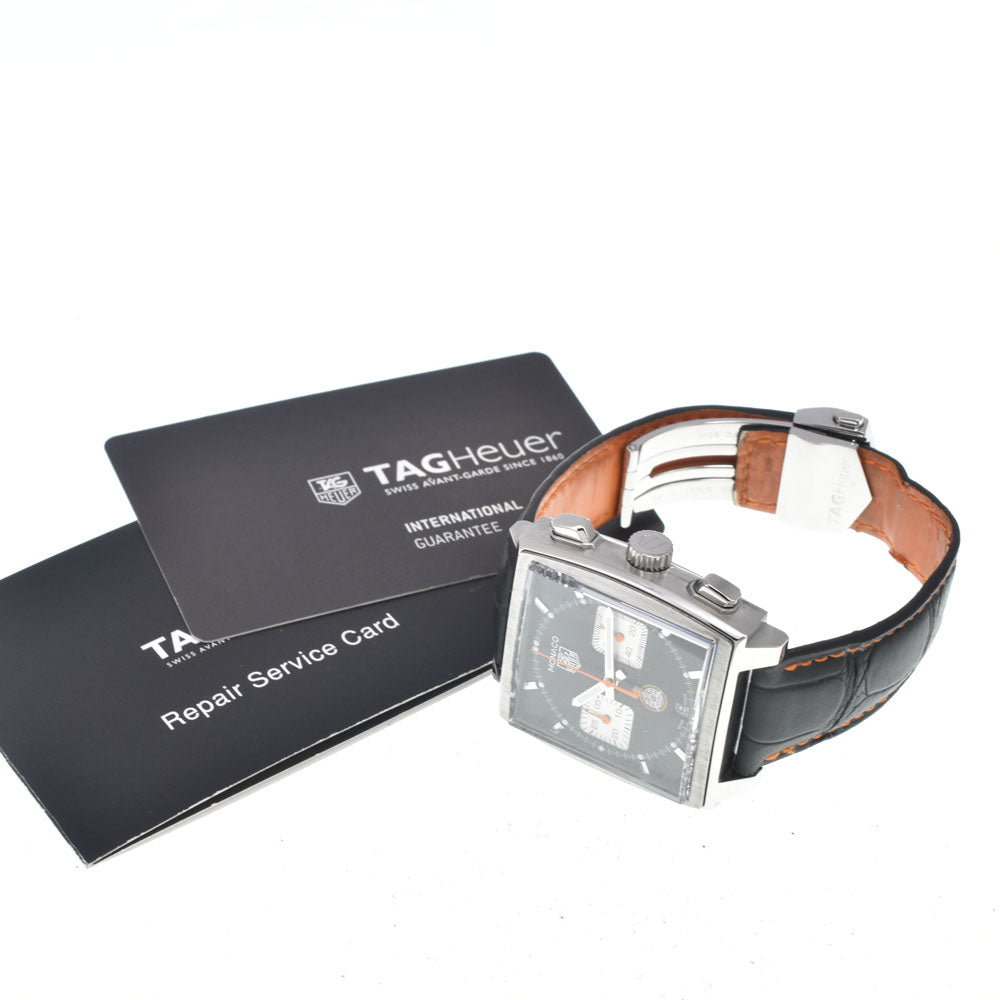 with paper TAG HEUER Monaco CAW211K.FC6311 Chronograph Caliber 12 black Dial Automatic Men's
 Watch E#147081